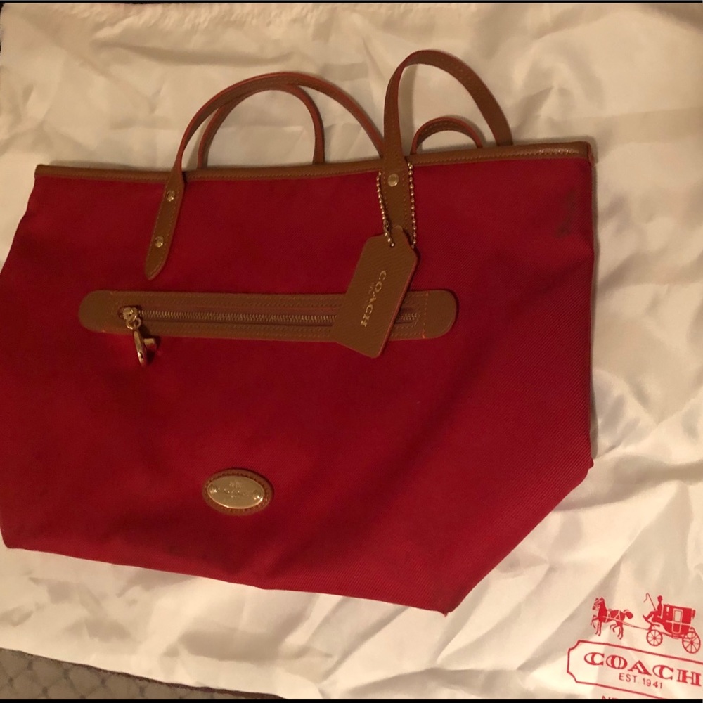 Red coach bag